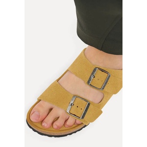 Birkenstock чехли от велур Arizona Soft Footbed Suede Leather