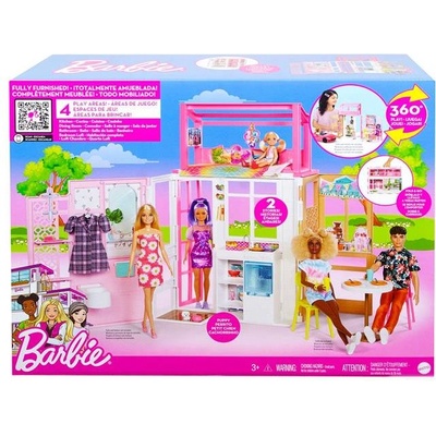 Mattel Комплект за игра, Компактна преносима къща за Кукли Barbie, 1710285