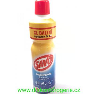 Savo Original dezinfekce vody a povrchů účinně odstraňuje 99,9 % bakterií 1,2 l