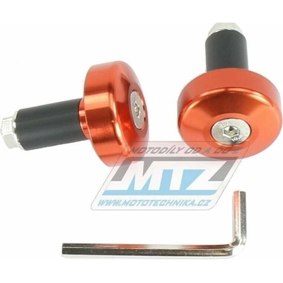 Koncovky/závaží řidítek Alloy - oranžové (pro vnitřní průměr řidítek ¤13mm) 23-01507A