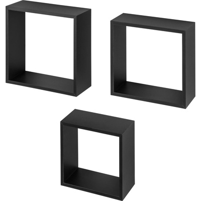 Livarno® Súprava regálových kociek, 3-dielna, 30 x 30 cm 3 regálové kocky, 30 x 30 cm, čierna, (100397865)