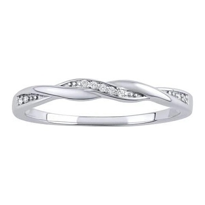 SILVEGO Strieborný prsteň Asumi pletený s Brilliance Zirconia JJJ1295RW