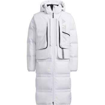 adidas Яке Adidas Men's Long Goose Down Detachable Hood Down Jacket - White