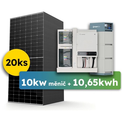 Ecoprodukt Hybrid Goodwe 10,5kWp 10,65kWh předpřipravený 3-fáz solární systém