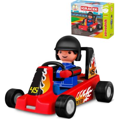 Efko Igráček Pretekár figúrka s červenou motokárou