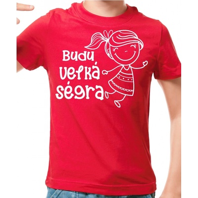 Fajntričko Kids dětské tričko Budu velká ségra červená