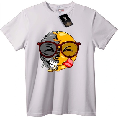 NOONEBRAND Тениска Черепи & Емоджи Разделени - S, Black