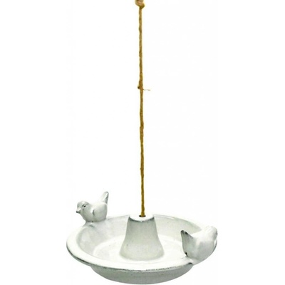 Esschert Design Závesné napájadlo pre vtáky Mia 30 x 10 cm keramika biela