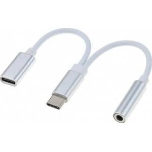 PremiumCord USB-C to 3.5mm Zenski Jack Audio Jack Converter+USB Type-C Connectors for Charging