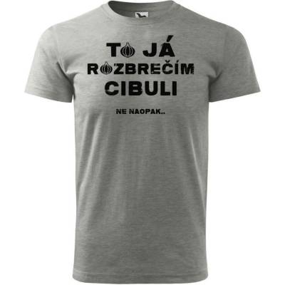 Dobrý Triko pánské tričko Rozbrečím cibuli Tmavě šedý melír