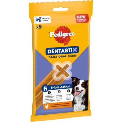 Pedigree Dentastix každodenní péče o zuby Medium 5 ks 128 g pro středně velké psy 10-25 kg