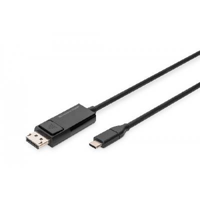 AK-300334-020-S адаптер за видео кабел 2 м UBS тип C DisplayPort Черен (AK-300334-020-S)