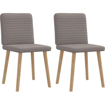 vidaXL Трапезни столове, 2 бр, таупе, текстил (4101150)