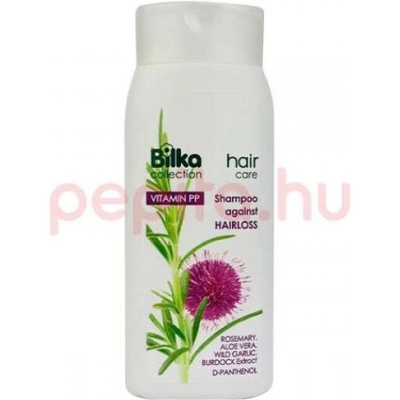 Bilka Hair Collection Shampoo proti padaniu vlasov s rastovým aktivátorom Rosemary Aloe Vera Wild Garlic Burdock Vitamin PP D-Panthenol 200 ml