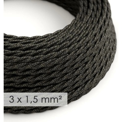 Creative Cables spirálový 3x1,5mm² len přírodní antracit 1 m