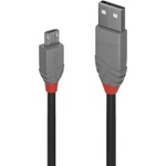 Lindy LNY-36732 : : Kабел USB 2.0 Type A към Micro-B, M-M, Anthra Line, черен, 1.0 м