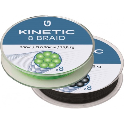 Kinetic pletená šňůra 8 Braid Black 300m 0,30 mm 23,8 kg
