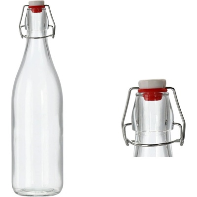 Fľaša sklenená COSTOLATA Mechanické zapínanie silikónové tesnenie 31x7 cm 0,75 L