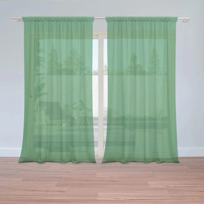 Sablio Záclony Tmavozelená: 2ks 150x250cm