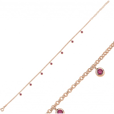 Lunica Stříbrný řetízek na nohu rose gold 0970 – Zbozi.Blesk.cz