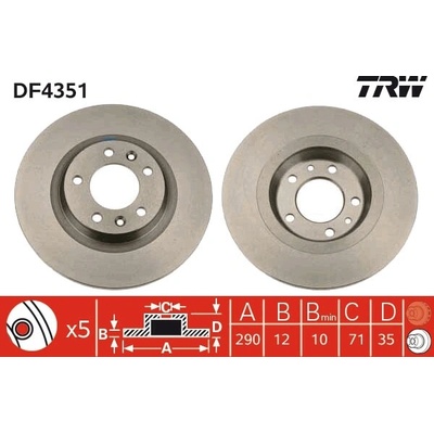 Brzdový kotúč TRW DF4351