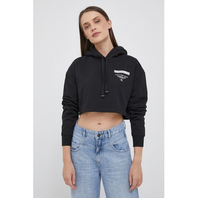 Calvin Klein Суичър Calvin Klein Jeans в черно с качулка с принт (J20J221945)