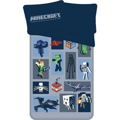 Jerry Fabrics micro Obliečky Minecraft Emblematic Polyester mikrovlákno 140x200 70x90
