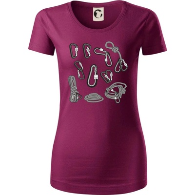 Horolezecké karabiny Dámské triko z organické bavlny Origin GOTS Fuchsiová – Zbozi.Blesk.cz
