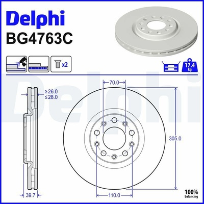 Brzdový kotúč DELPHI BG4763C