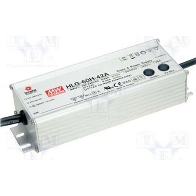 MEAN WELL HLG-60H-24A Napájecí zdroj: spínaný; LED; 60W; 24VDC; 1,5÷2,5A; 90÷305VAC; IP65