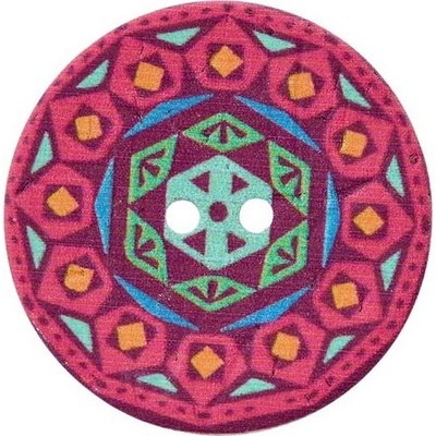 UNION KNOPF Kokosový gombík multicolor - veľká mandala VZOR: ružový