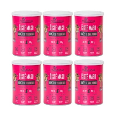 Natureca Dog Hovězí se svalovinou 6 x 400 g