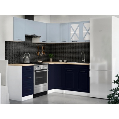 FRONTI Rohová kuchyňská linka ASTRID 190x170cm Denim/Marine blue