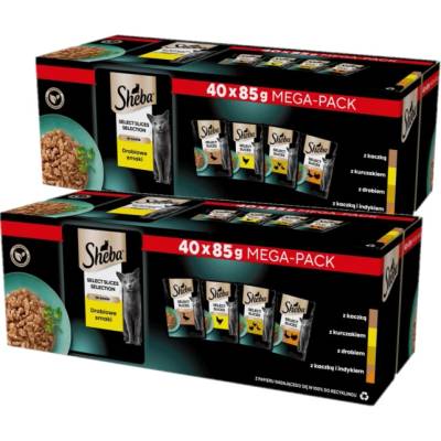 SHEBA Selection Select Slices Drůbeží příchutě sáčky 80x85 g