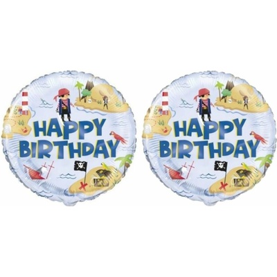 FLEXMETAL Balón fóliový pirát, happy birthday narodeniny, 45 cm