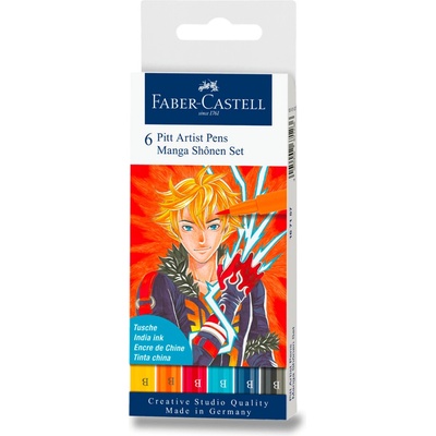 Faber-Castell Pitt Artist Pen Manga Shonen 6 farieb 4005401671572