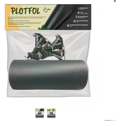 Fólie pod plot Plotfol – proti prorůstání plevele, 25 cm × 50 m + 100 ks plastových kolíků do země 2011