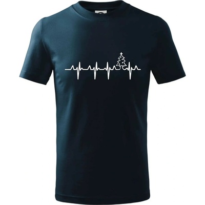 EKG Vianočný stromek tričko detské tmavomodrá