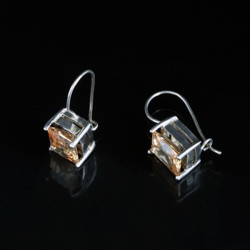 Šperk Holíč strieborné náušnice s oranžovým kameňom N161