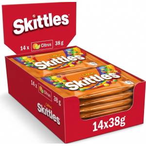 Skittles Дъвчащи бонбони Skittles Citrus 38 г 14 бр