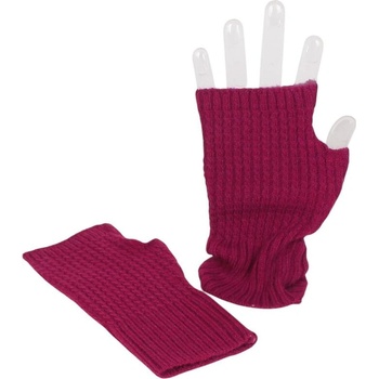 Плетени ръкавици в тъмнорозово без пръсти
