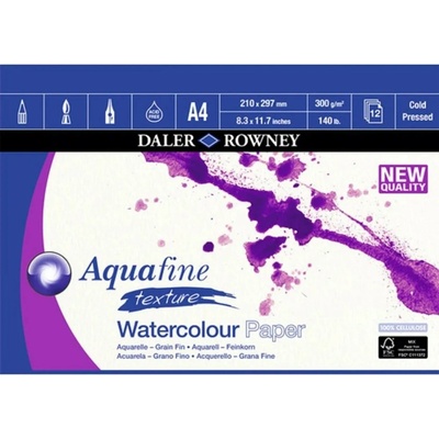 Daler Rowney Blok akvarelový Aquafine, 300 g/m2, 12 listů A4