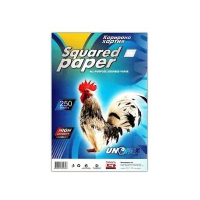 Unofax Карирана хартия Unofax, A4, Вестникарска, 250 листа, 48 g/m2, 210 x 297 мм, office1_1525100012