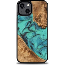AppleMix BEWOOD Apple iPhone 15 Plus - drevo / živica - zelené / hnedé