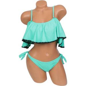  Дамски бански с бюстие в ментово зелено