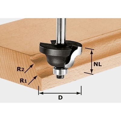 FESTOOL Dvouoblouková fréza HW S8 D38,1/R6,35/R6,35