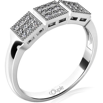 Klenoty Budín Luxusní zlatý prsten Kostka couple v bílém zlatě 6660290
