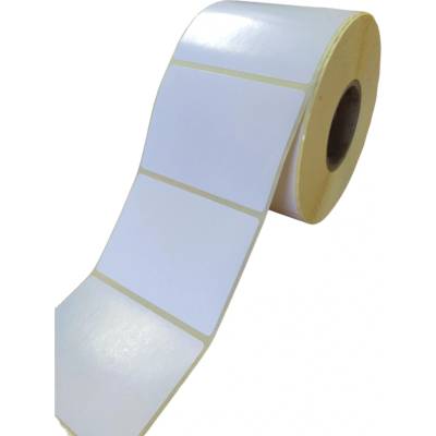 Papierová Etiketa 70 mm x 50 mm, Pololesklý papier, Biela, Dutinka 40 mm, 1000 ks/kotúč, Permanentné lepidlo, Priemer kotúča 104 mm