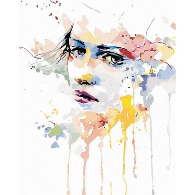 Zuty Malování Podle Čísel Portrét Žena A Rozteklé Barvy 80 x 100 Cm Plátno Rám