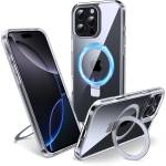 Flyzoo Magnetic Stand Case for iPhone 16 Pro - [Invisible Stand] [Compatible with MagSafe] [Non-Yellowing & Non-Slip] Shockproof Transparent Mobile Phone Case, 6.3'', Clear - EU-MSSC-iP16P-Clear (EU-MSSC-iP1